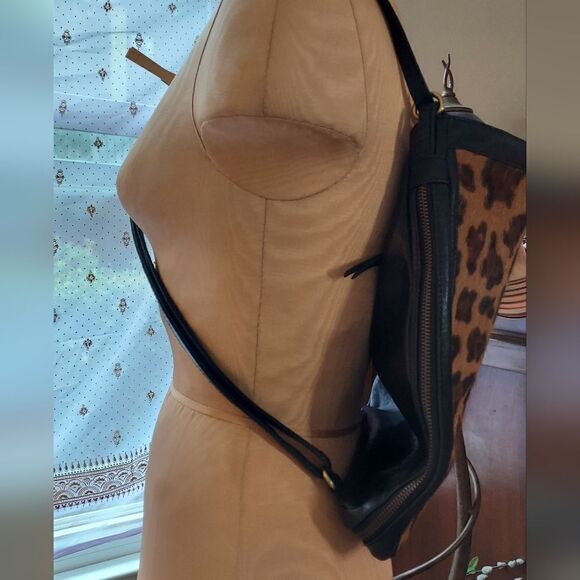 Pony Hair Leather Purse Conversion Shoulder Bag & Back Pack - Picture 9 of 16